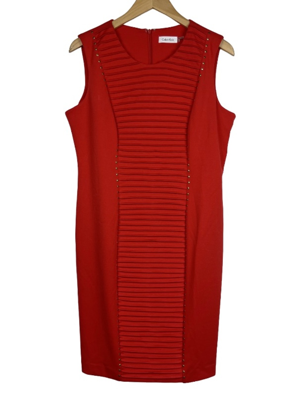 Calvin Klein Red Sleeveless Sheath Dress